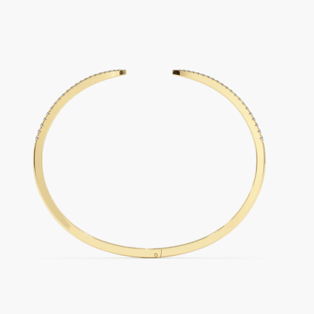 Solid Gold Cuff Diamond Bangle Bracelet 0.50 ctw
