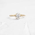 Solid Gold Oval Cut Champagne Lab Grown Diamond Ring