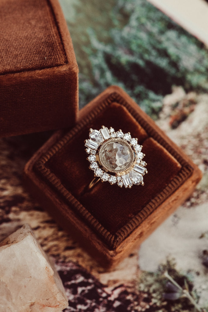 Solid Gold & Diamond Halo Ring (29E388)