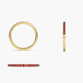 Solid Gold Half Eternity Pave Ruby Ring
