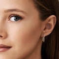 Solid Gold Paperclip Diamond Hoop Earrings