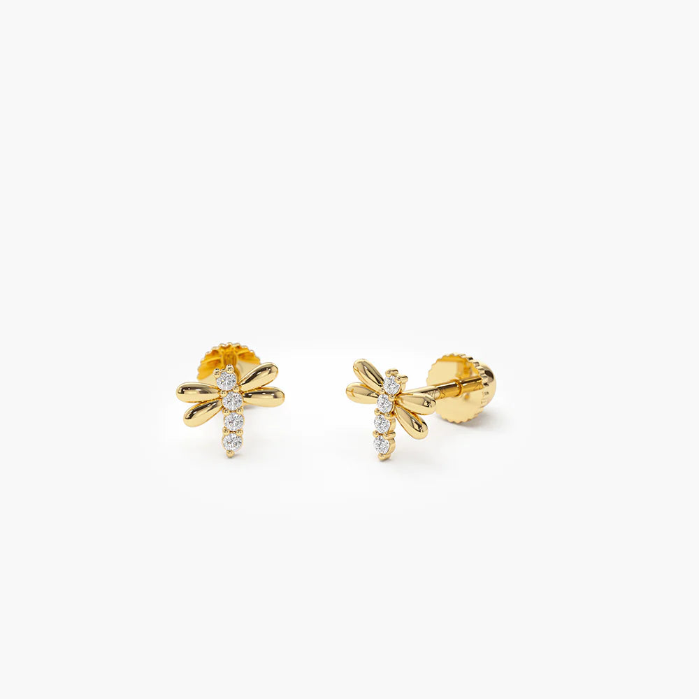 Solid Gold Lab-Grown Diamond Bee Helix Piercing