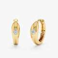 Solid Gold Solitaire Diamond Huggies
