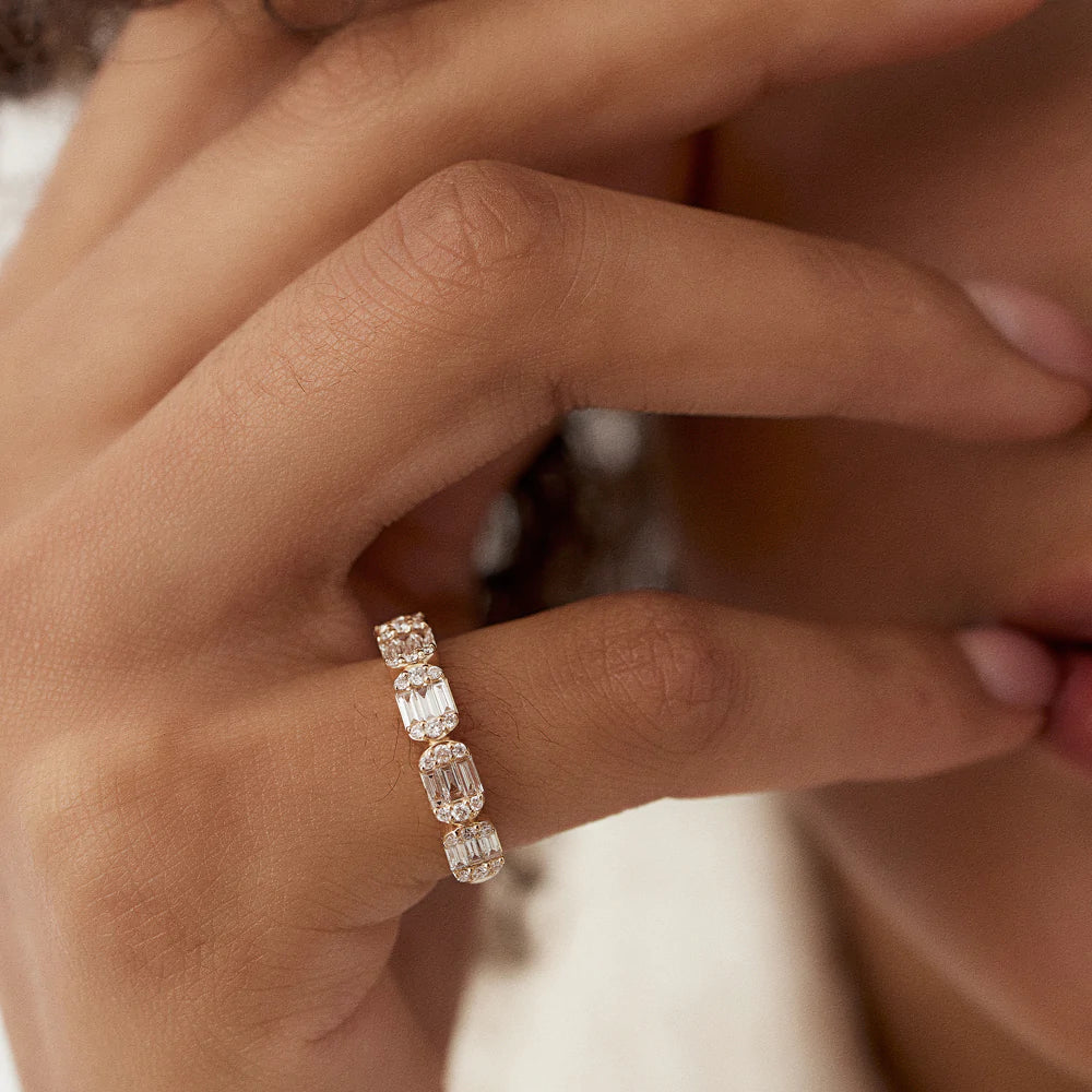 Baguette and Round Moissanite Anniversary, photo 1