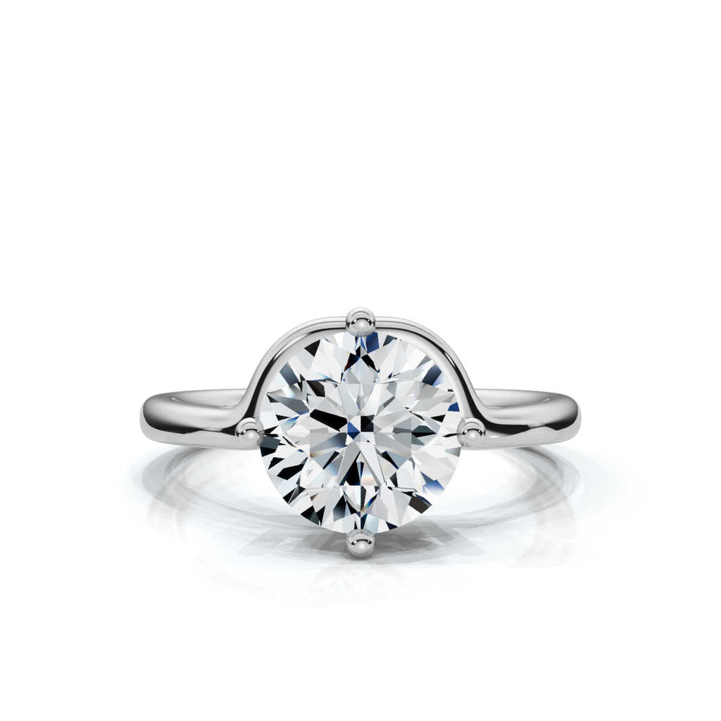 Solid Gold Solitaire Round Lab Grown Diamond Ring