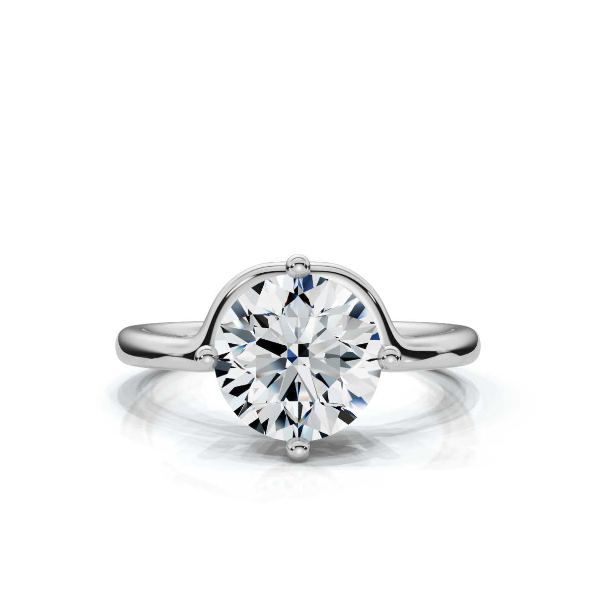 Solid Gold Solitaire Round Lab Grown Diamond Ring
