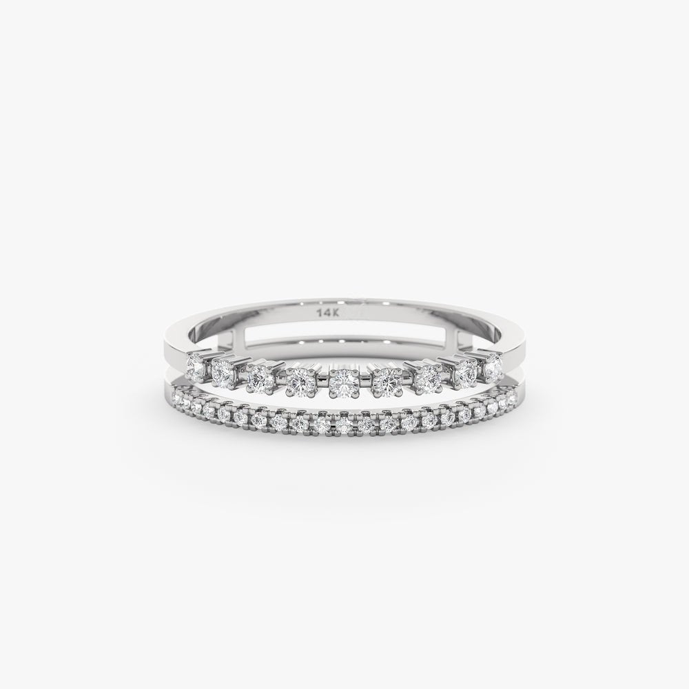 Solid Gold Double Diamond Band