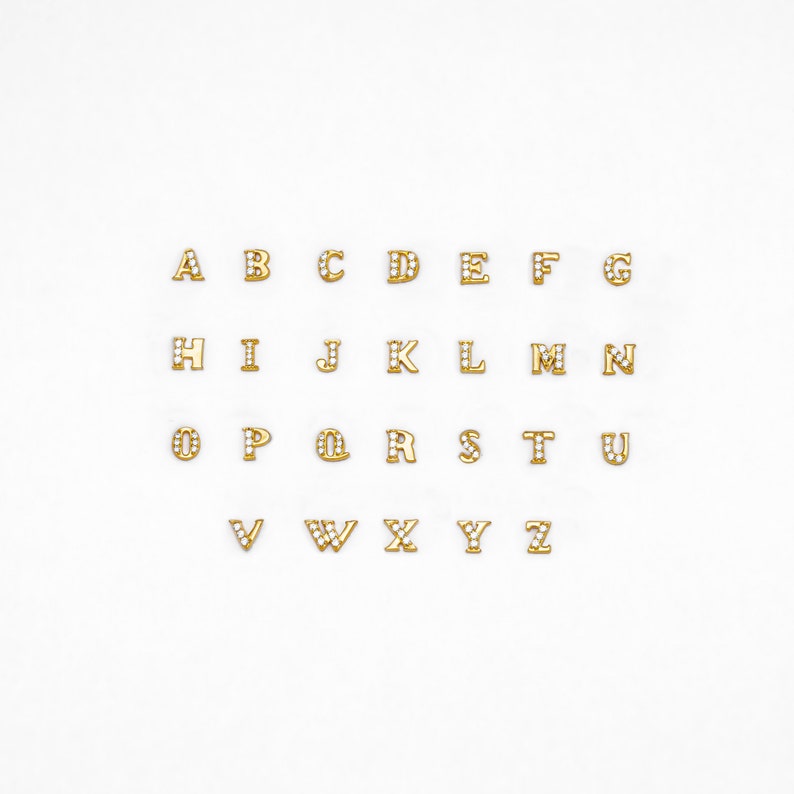 Solid Gold Diamond Letter Stud Earring