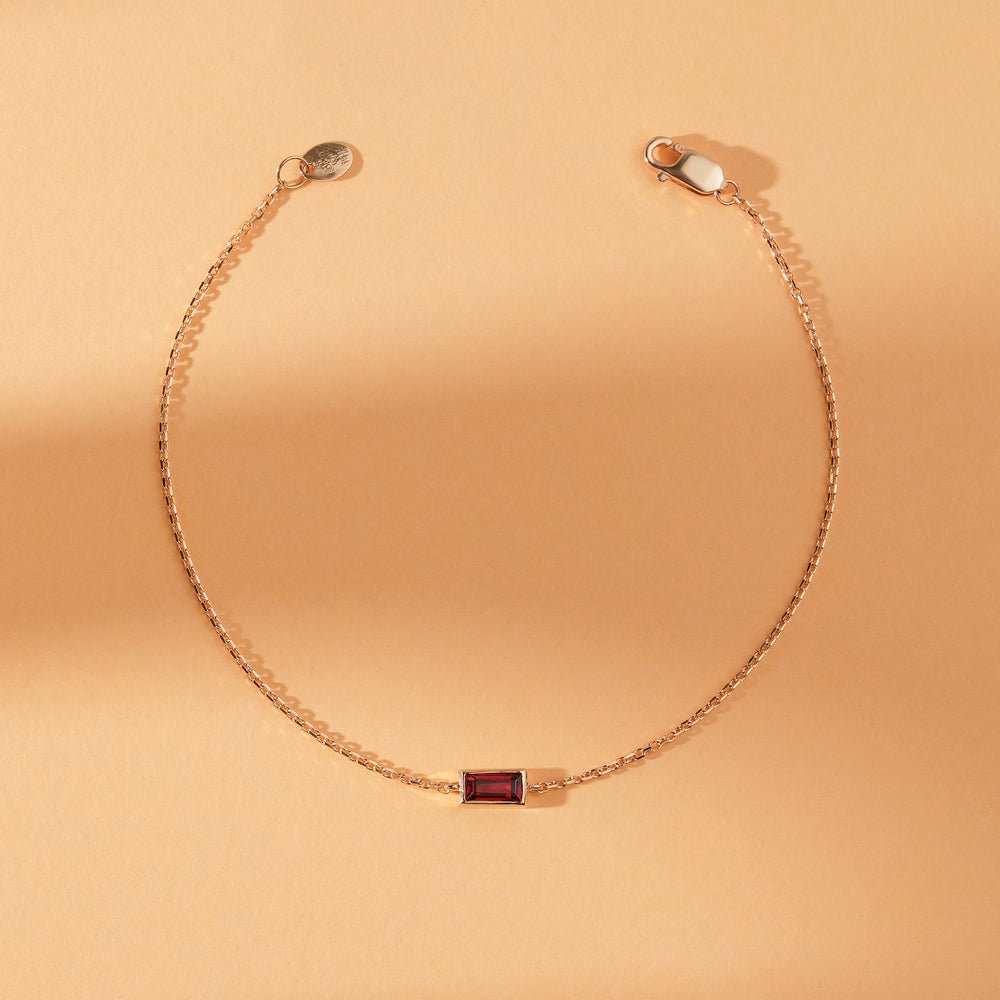 Solid Gold Ruby Birthstone Bracelet