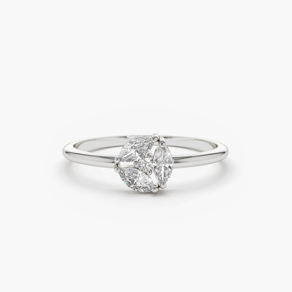 Marquise Moissanite Cluster Ring, photo 3