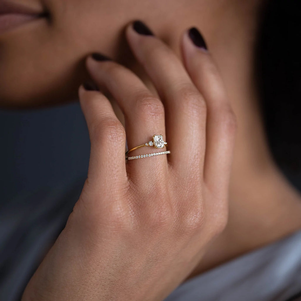 Solid Gold Radiant Cut Lab-Grown Diamond Ring