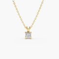 Solid Gold Princess-Cut Diamond Solitaire Pendant