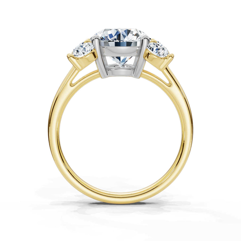 Solid Gold 3 CT Solitaire Lab Grown Diamond Engagement Ring (87E66C)