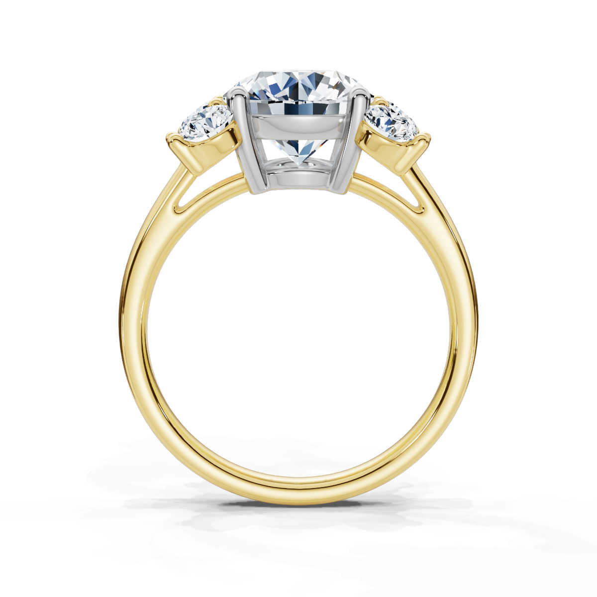 Solid Gold 3 CT Solitaire Lab Grown Diamond Engagement Ring (87E66C)