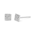 Solid Gold Ryan Square Pave Diamond Earrings