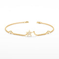 Solid Gold Diamond Star Station Bracelet