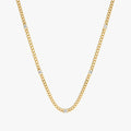 Solid Gold Diamond Cuban Chain Station Necklace (913B6A)