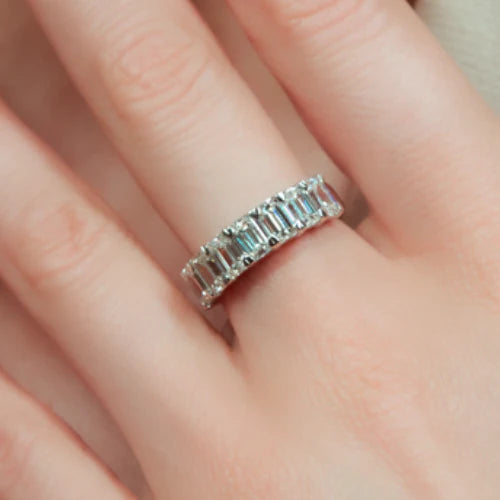 Solid Gold Lab Grown Diamond Baguette Ring