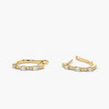 Solid Gold Baguette and Round Lab-Grown Diamond Earrings