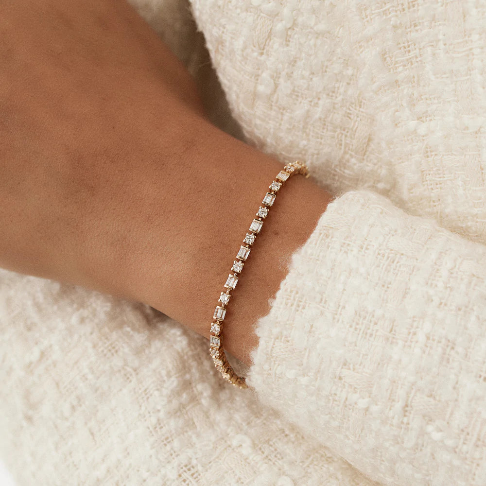 Baguette & Round Moissanite Tennis Bracelet, photo 3