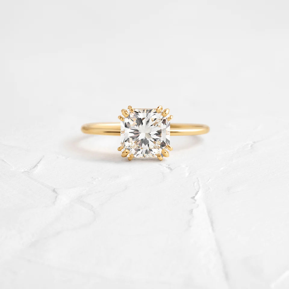Solid Gold 2ct. Square Radiant Cut Lab-Grown Diamond Ring