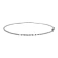 Solid Gold Thin Pave And Baguette Diamond Bangle