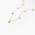 Solid Gold Coin Disc Choker Necklace
