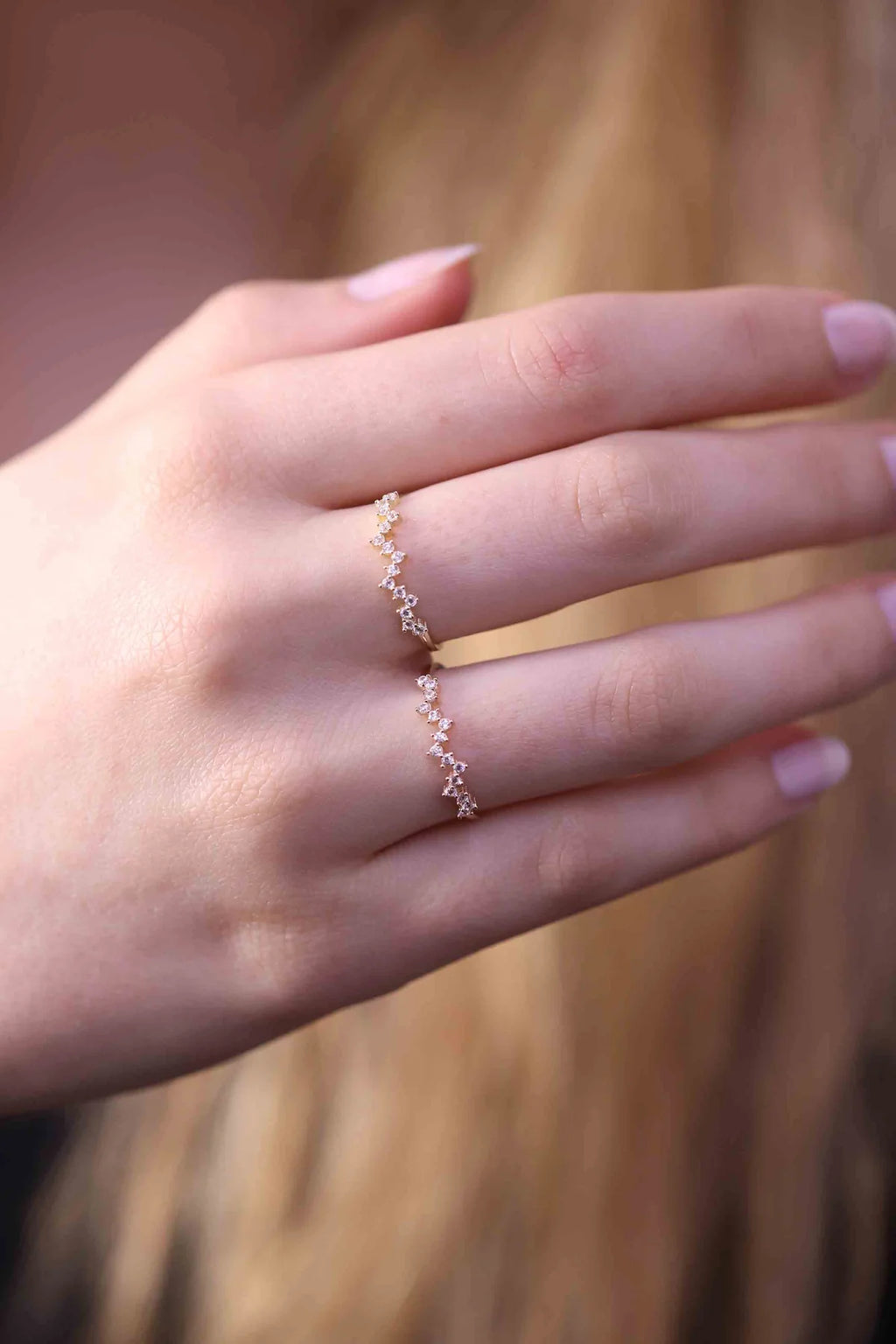 Solid Gold Stackable Moissanite Diamond Ring