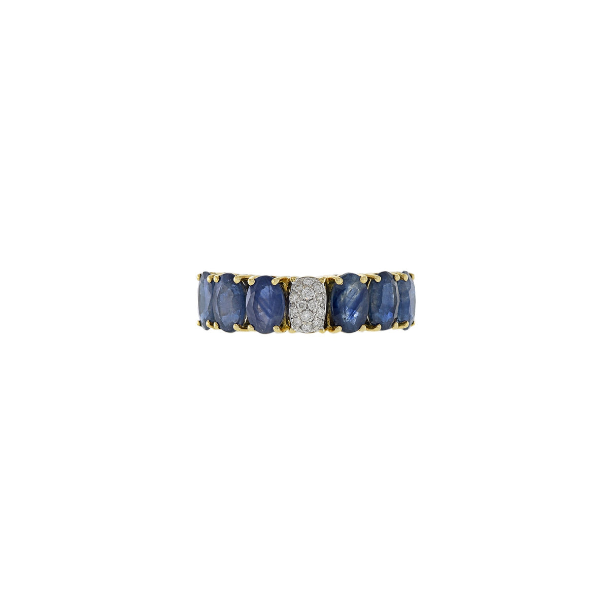 Solid Gold Sapphire And Diamond Ring (F9145B)