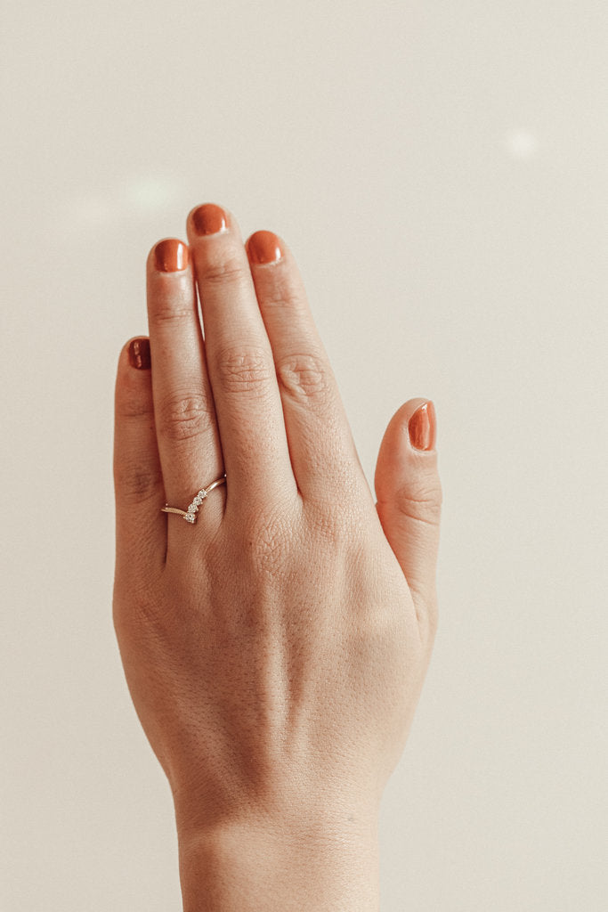 Solid Gold Diamond Stacking Band