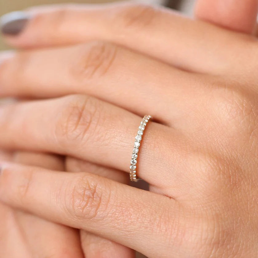 Solid Gold Prong Setting Diamond Eternity Ring