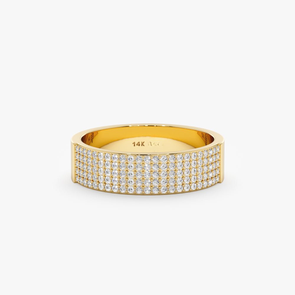 Solid Gold Pave Diamond Cigar Band (969AD5)