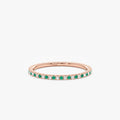 Solid Gold Emerald and Diamond Eternity Ring