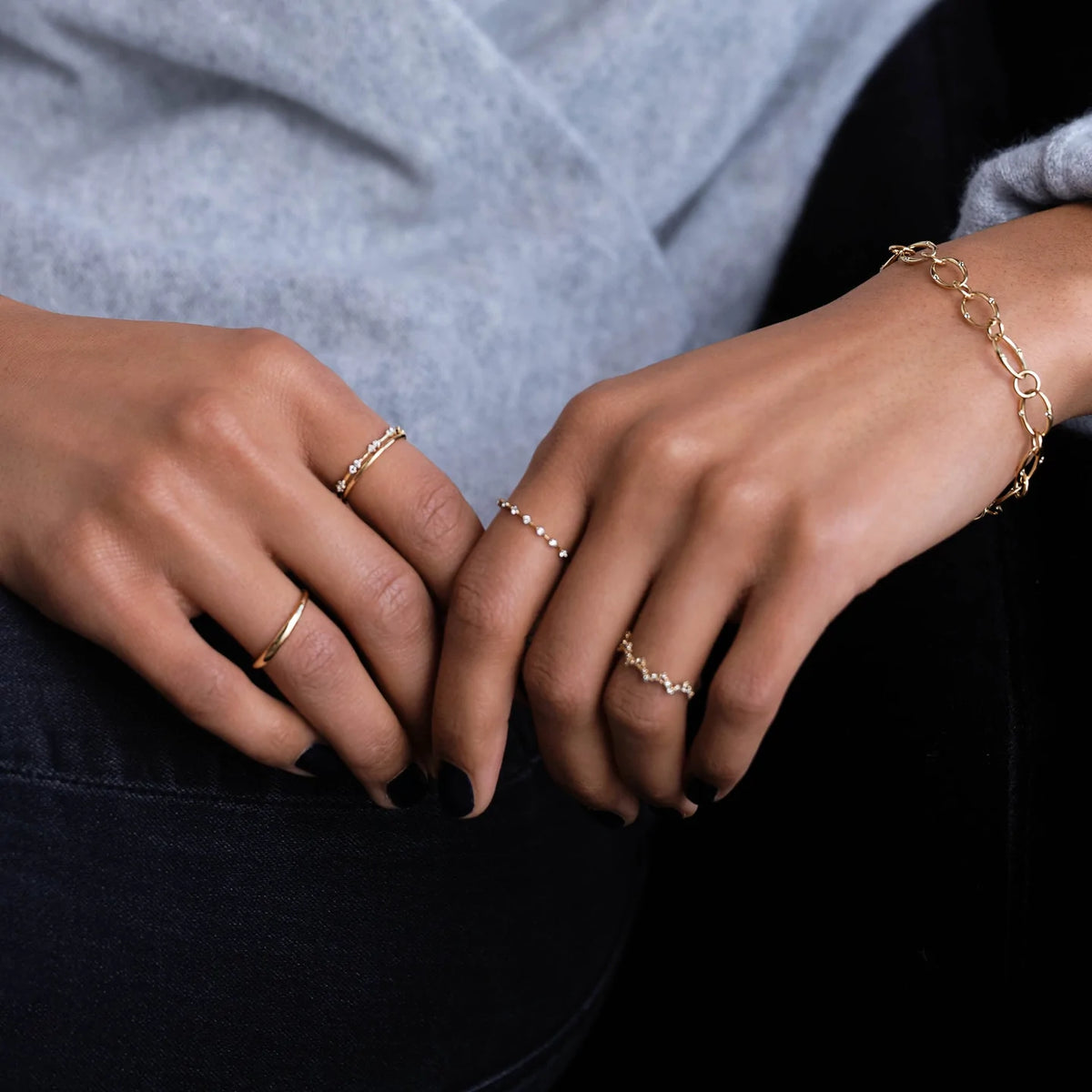 Solid Gold Diamond Tethered Bracelet (53686E)