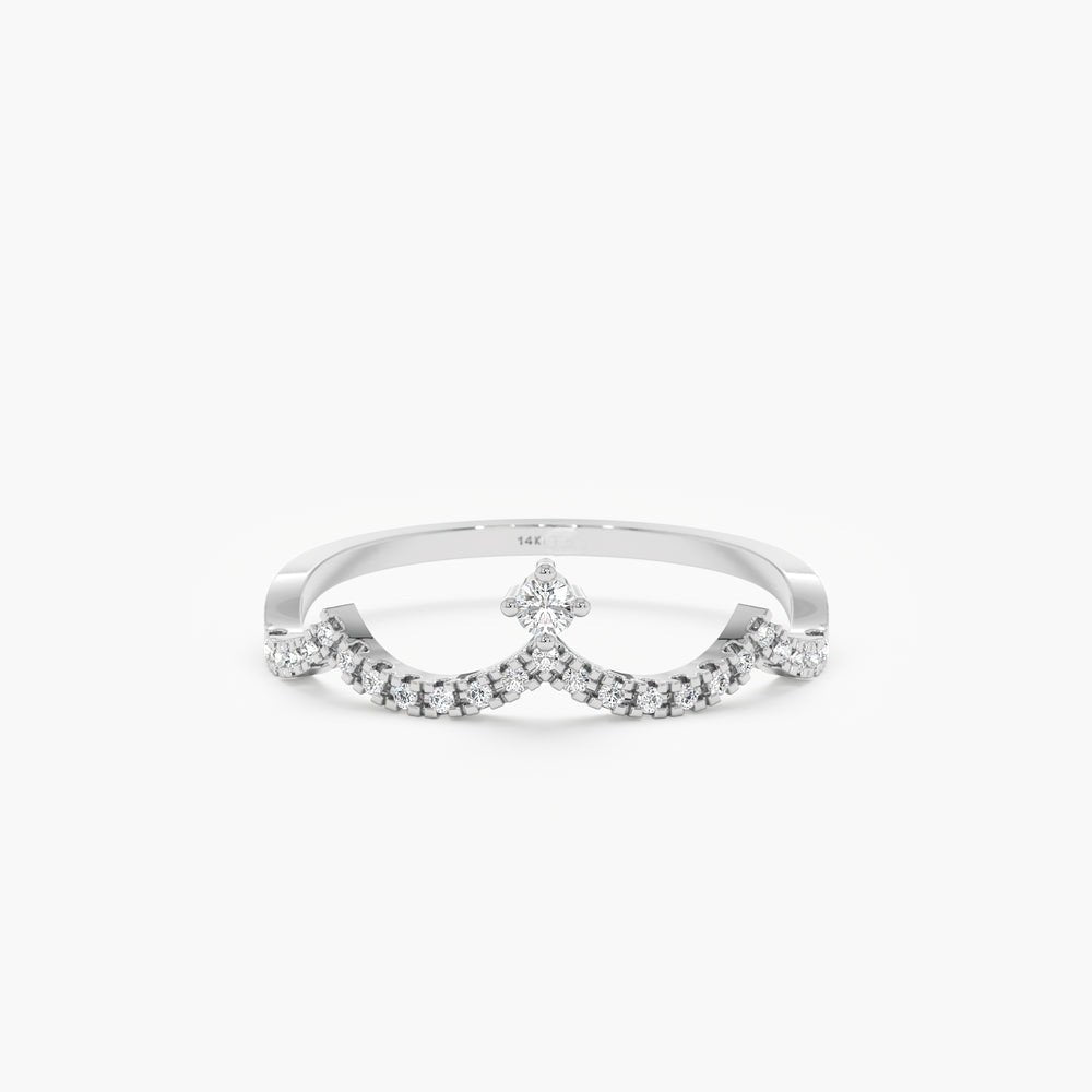 Solid Gold Diamond Crown Ring (05FC0E)