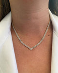 Solid Gold Diamond Wedding Necklace