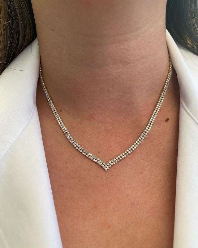 Solid Gold Diamond Wedding Necklace