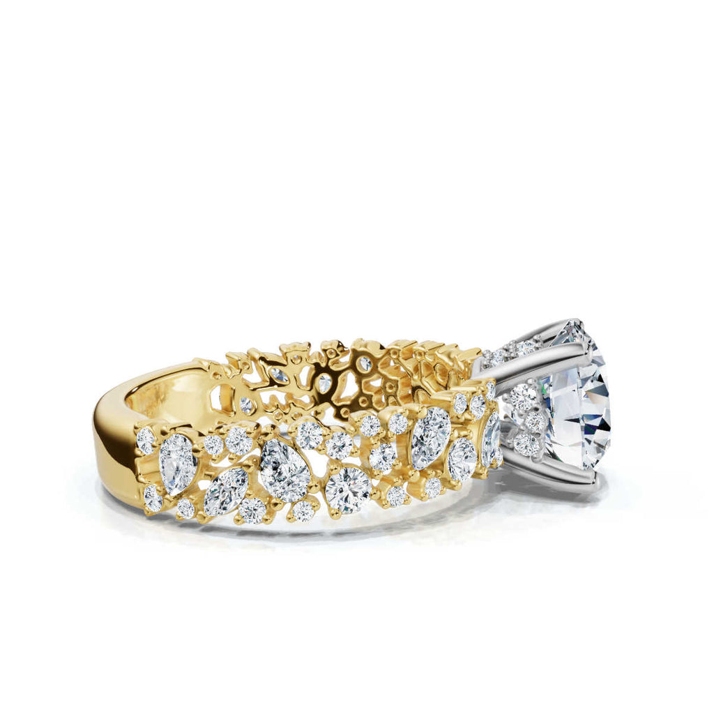 Solid Gold Round Shape Lab Grown Diamond Ring (23754A)