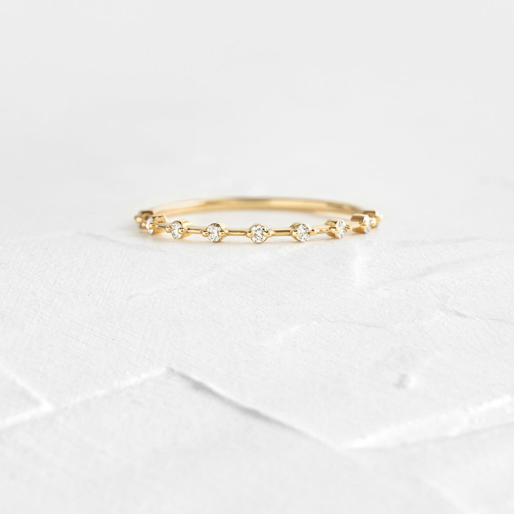 Solid Gold Distance Diamond Stacking Band
