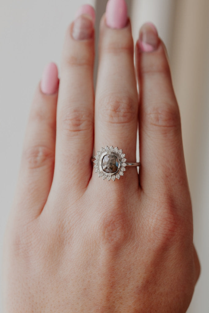 Solid Gold Rustic Diamond Ring (056C61)