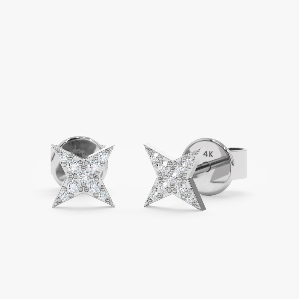 Solid Gold North Star Diamond Studs