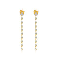 Solid Gold Diamond Trio Prong Drop Earrings