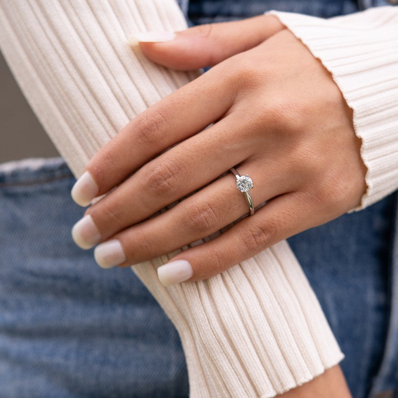 Solid Gold Lab-Created Diamond Classic Solitaire Ring (42630B)
