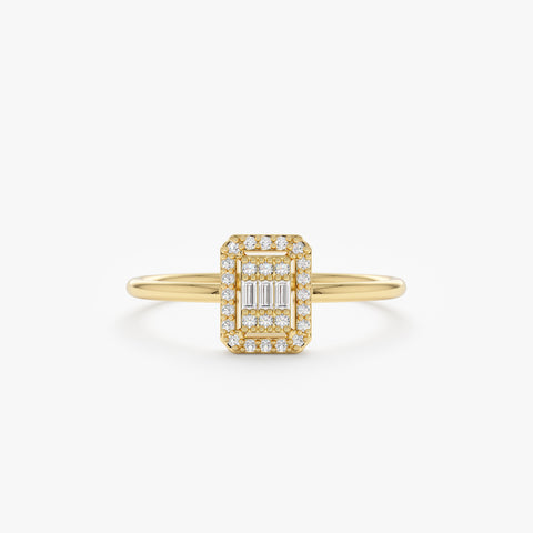 Solid Gold Bold Diamond Engagement Ring (341BBD)