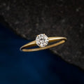 Solid Gold Lab-Grown Diamond Oval Meridian Solitaire Ring (1D26C5)