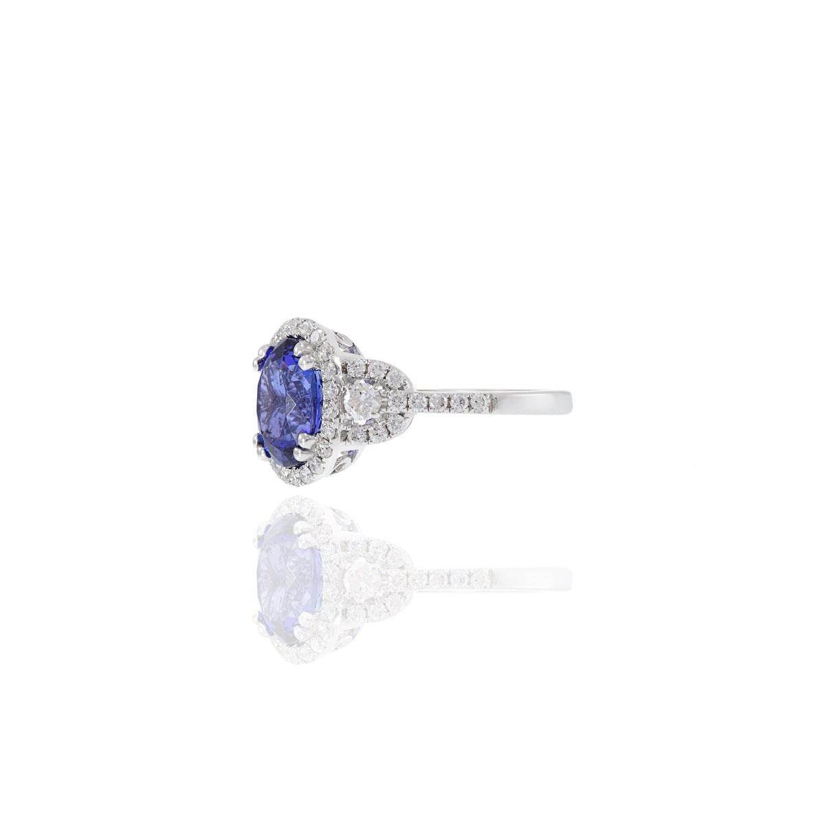 18K Solid Gold 2.88 CT Oval Lab Grown Diamond Ring