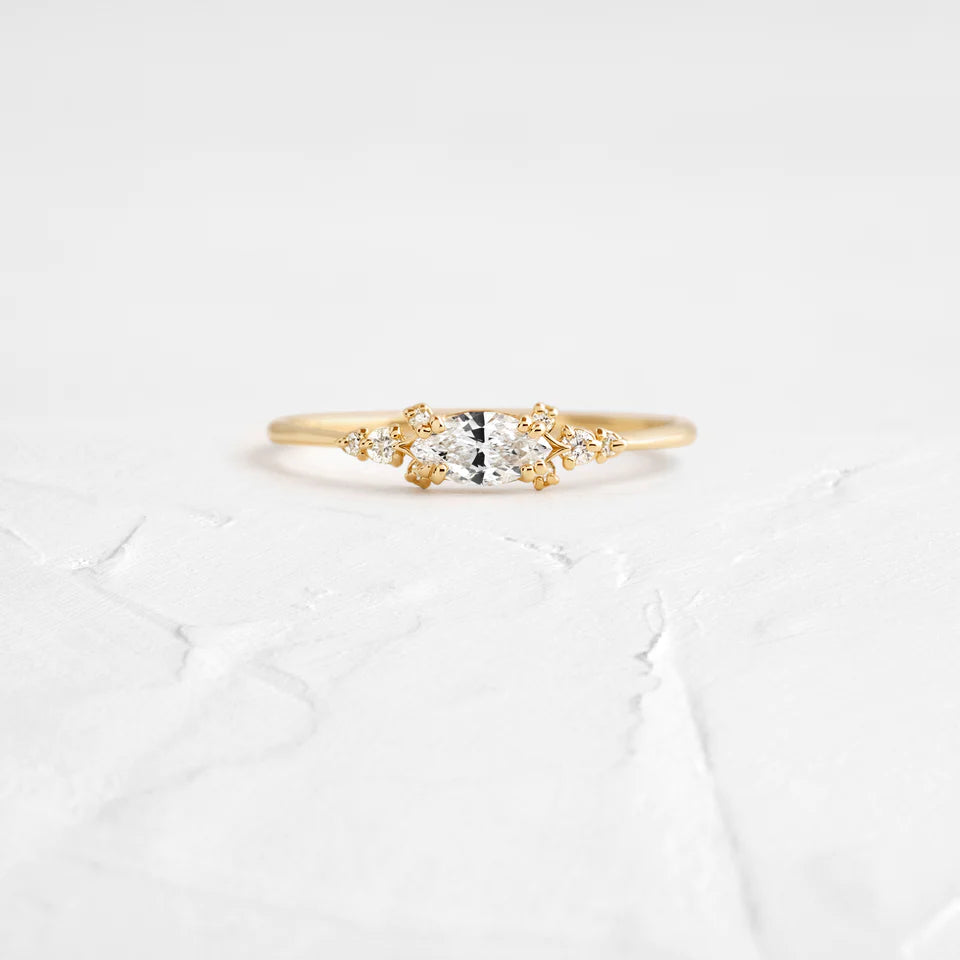 Solid Gold Lab Grown Diamond Eyelet Ring