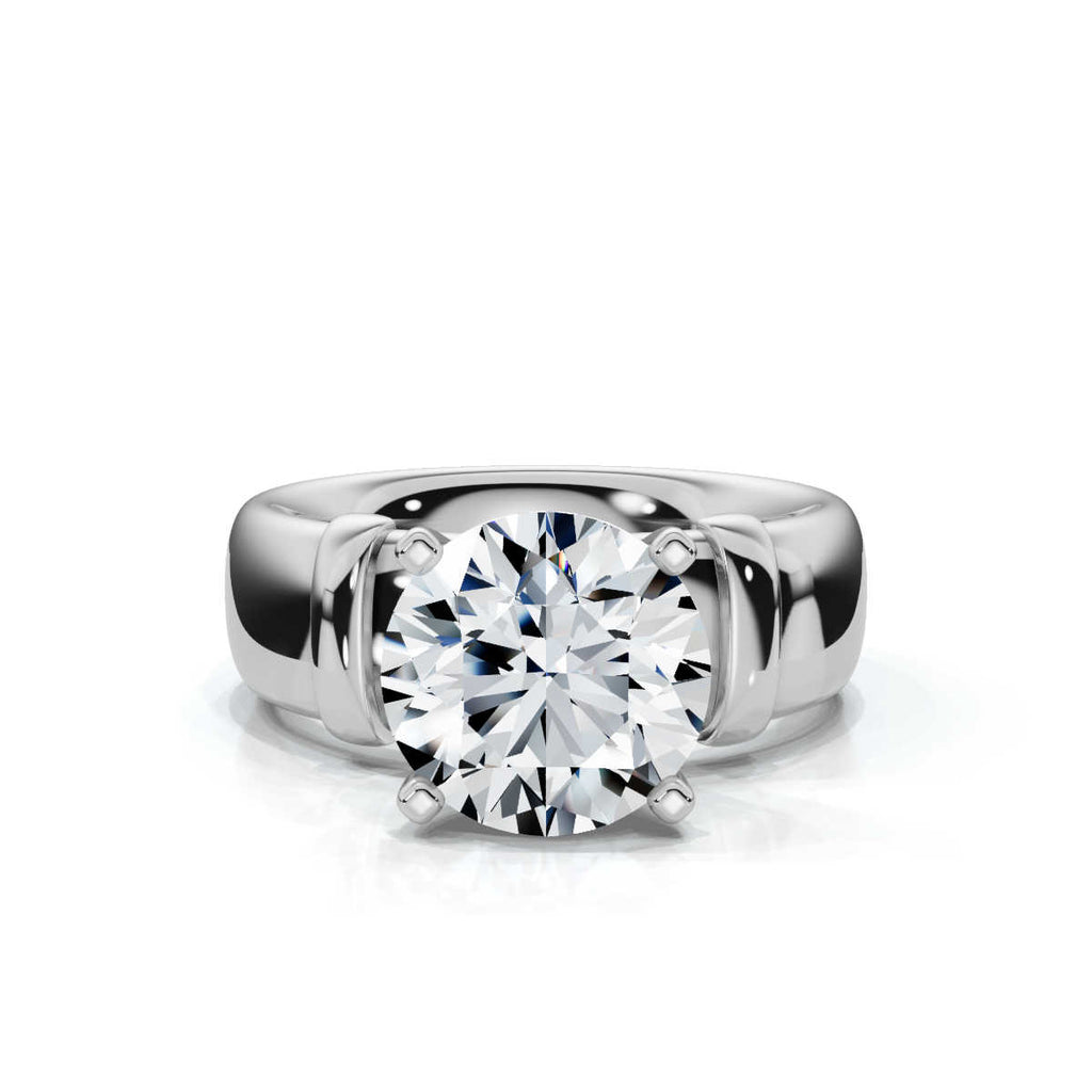 Solid Gold 2 CT Bold Lab Grown Diamond Engagement Ring