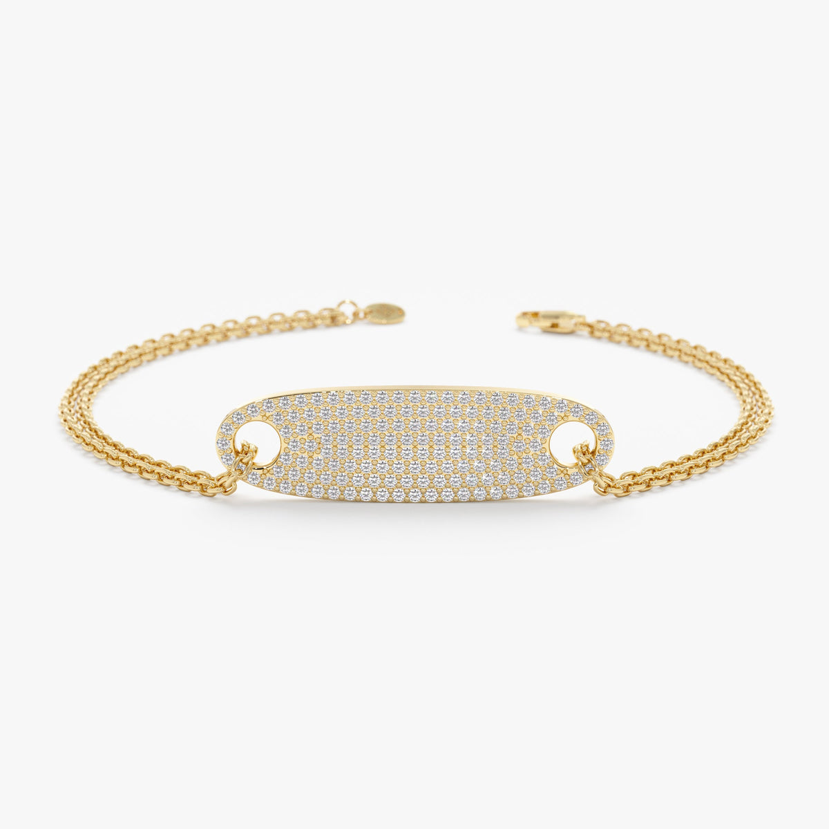 Solid Gold Bold Diamond ID Bracelet
