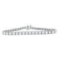 Solid Gold Lab Grown Diamond Round Tennis Bracelet - Style